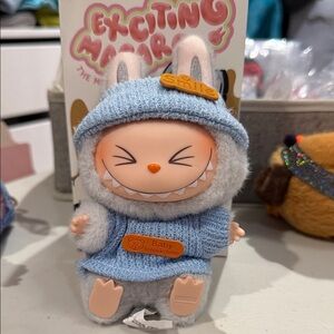 OUTFIT ONLY- * for LABUBU blue sweater outfit with cap